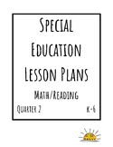 Special Education Lesson Plans Q2