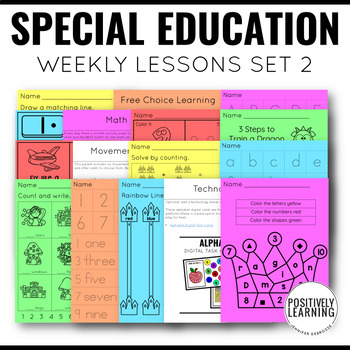Preview of Special Education Sub Plans | Lesson Plans for One Week