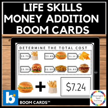 Preview of Special Education Life Skills Money Addition | Boom Cards 