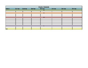 Preview of Special Education Master Schedule/ Planner (Excel Spreadsheet)