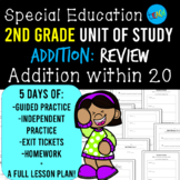 Special Ed. Math 2nd Grade: Addition Review for Fluency (a