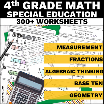 Preview of Special Education Math 4th Grade Worksheets Special Ed Math Modified Math