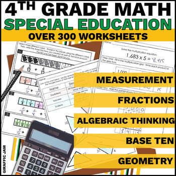 Preview of Special Education Math 4th Grade Worksheets Special Ed Math Modified Math