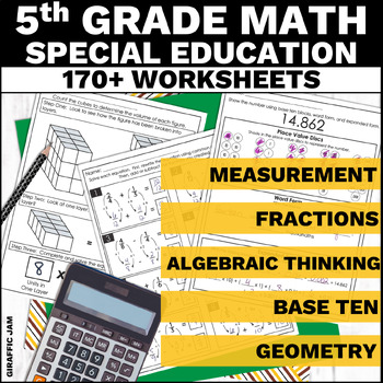 Preview of Special Education Math 5th Grade Modified Worksheets Special Ed Inclusion