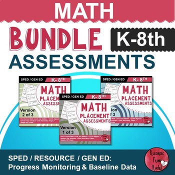 Preview of Special Education Math Assessments BUNDLE (K-8)