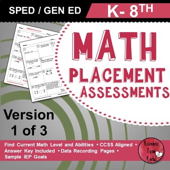 Preview of Special Education Math Assessments (K-8)
