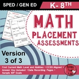 Special Education Math Assessments (K-8)