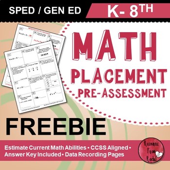 Special Education Math Assessments (K-8 FREEBIE)