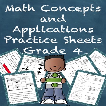 Preview of Special Education Math Concepts and Applications Practice Sheets Grade 4