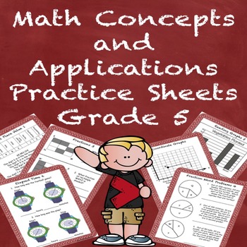 Preview of Special Education Math Concepts and Applications Practice Sheets Grade 5