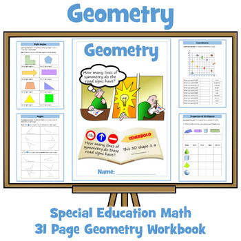 Preview of Special Education Math Geometry Workbook