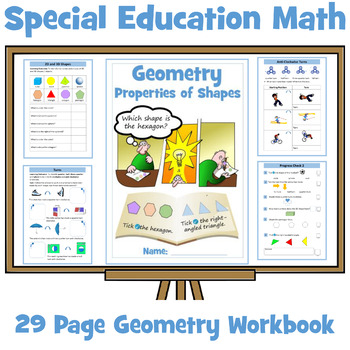 Preview of Special Education Math Geometry Workbook