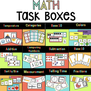 Preview of Special Education Math Task Boxes 