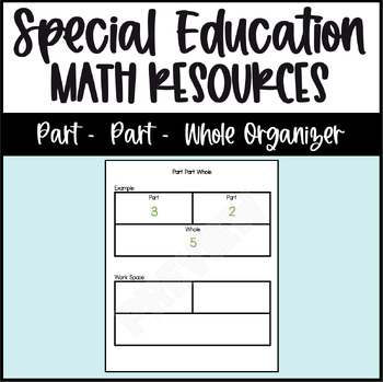 Preview of Special Education - Math Tool Resource - Part Part Whole Organizer