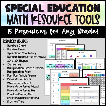 Preview of Special Education Math Tool Resources BUNDLE