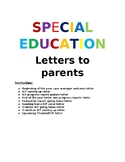 Special Education Meeting Letters to Parents