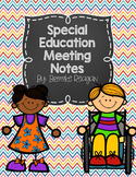 Special Education Meeting Notes