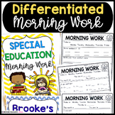 Special Education Morning Work {Differentiated Morning Work}