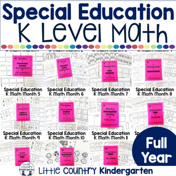 Preview of Special Education Morning Work - Kindergarten Math Worksheets for the Whole Year