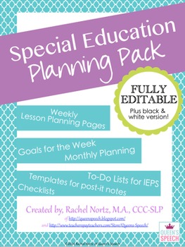 Preview of Special Education Planning Pack {Fully Editable}