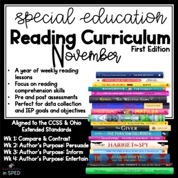 Preview of Special Education Reading Curriculum- November- Reading Skill & Comprehension