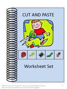 Preview of Pre K Easy Fun Simple Morning Work Summer School Packet Cut and Paste Activities