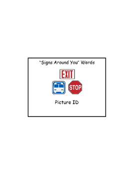 Preview of Special Education Reading: Road Signs/Words Picture ID
