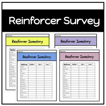 Preview of Special Education Reinforcer Reward Survey Inventory