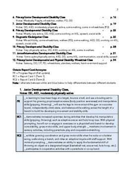 physical education report card comments primary