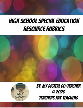 Preview of Special Education Resource Rubrics for Executive Functioning  & Independence