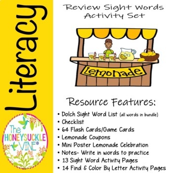 Preview of Sight Words Review Activities Flash Cards and Incentives