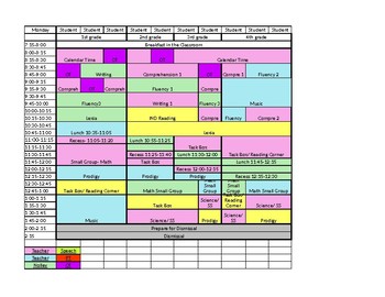 Preview of Special Education Schedule Templates