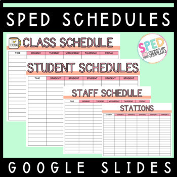 Preview of Special Education Schedule Templates | Editable | Google Slides 
