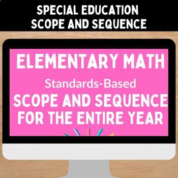 Preview of Special Education Lesson Plan/Scope and Sequence for Elementary Math-Entire Year