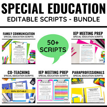 Preview of Special Education Scripts - Bundle of Editable Talking Points