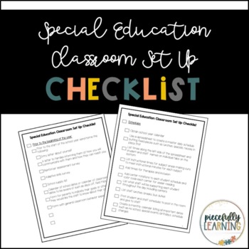 Special Education Setup Checklist by Piecefully Learning | TPT