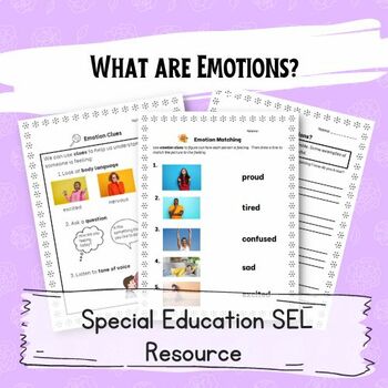 Preview of Special Education Social Emotional Learning Lesson: What are Emotions?