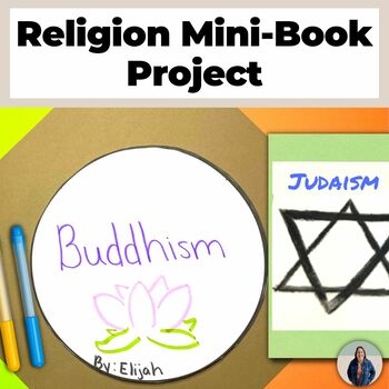 Preview of World Religions Project Mini Book for 5 Major Religions Social Studies Project