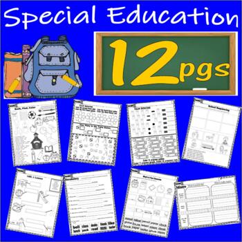 Preview of Special Education Speech Idioms Labels Math Worksheets NO PREP