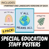 Special Education Staff Posters 5 Pack - Cute Boho Theme