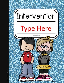 Preview of Special Education Student Intervention Binder Covers for RTI or IEP (Editable)