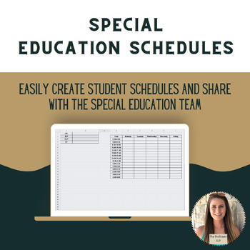 Preview of Special Education Student Schedules