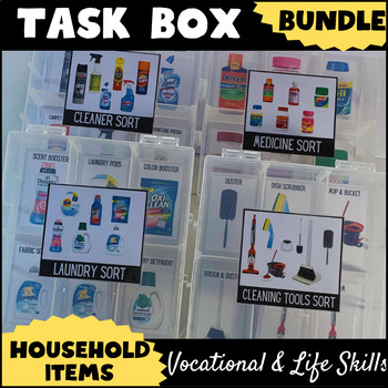 Preview of Special Education Task Boxes | Household Items | Life Skills | Vocational