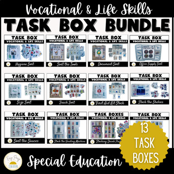 Preview of Special Education Task Box Bundle | Vocational & Life Skills  | Dollar Tree Box