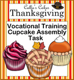 Special Education Task Box Cupcake Thanksgiving Assembly Project