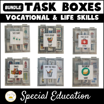 Preview of Special Education Task Box | Life Skills | Vocational | Task Box Bundle
