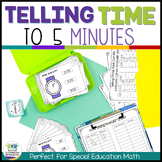 Special Education Task Cards to Practice Telling Time to 5