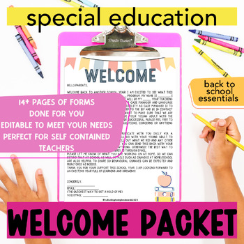 Preview of Special Education Teacher Back To School Form SPED welcome Packet ECSE Specialed