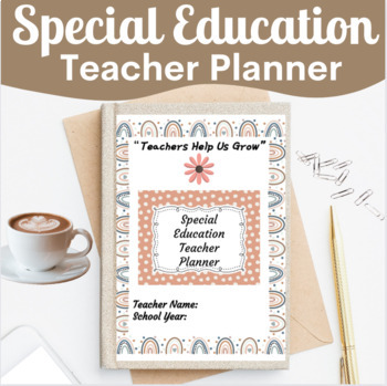 Preview of Special Education Teacher Planner IEP Binder Editable FREE UPDATE Back to School