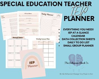 Preview of Special Education IEP Teacher Planner: Stay Organized, Efficient